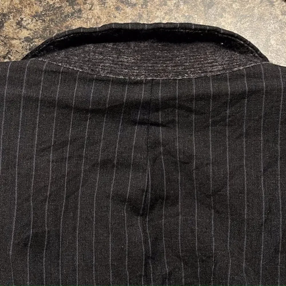 Brooks Brothers Mens Suit Jacket Wool Two Button Stripe Black Purple Size 46R GJ